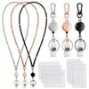 Fake Rhinestone Lanyard Retractable Keychain Bling Rope ID Badge Holder Key Chain Neck Lanyard For Women Men Work ID Card