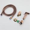 Hand Held Bidet Sprayer Douche Toilet Kit Bidet Faucet Rose Gold Round Shattaf Shower Head Copper Valve Set Jet Bidet Faucet