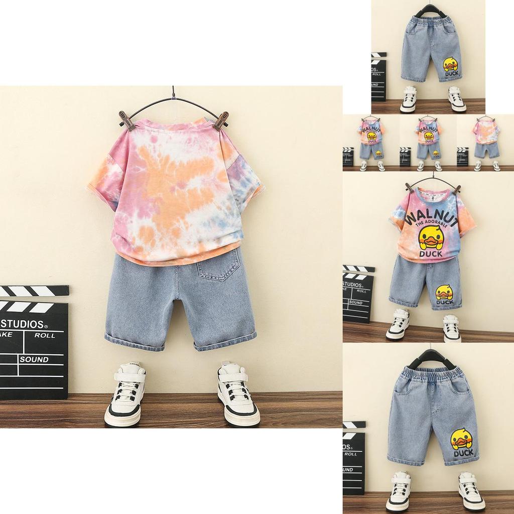 Trendy Little Yellow Duck Boys Summer Outfit Set For Stylish Kids Aged 3 To 8