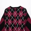 TAOP&ZA Women's Spring Commuting Fashion Diamond Knit Sweater