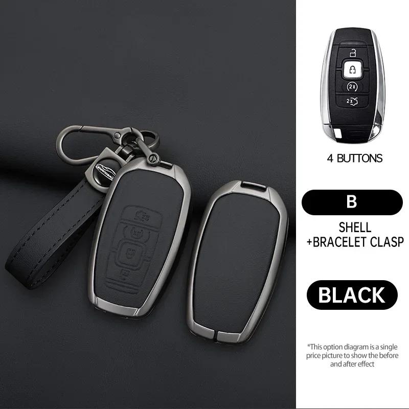 Interior Mouldings Leather Car Key Case Shell Cover for Lincoln Continental Navigator Z MKZ MKC MKX Nautilus Aviator Corsair She