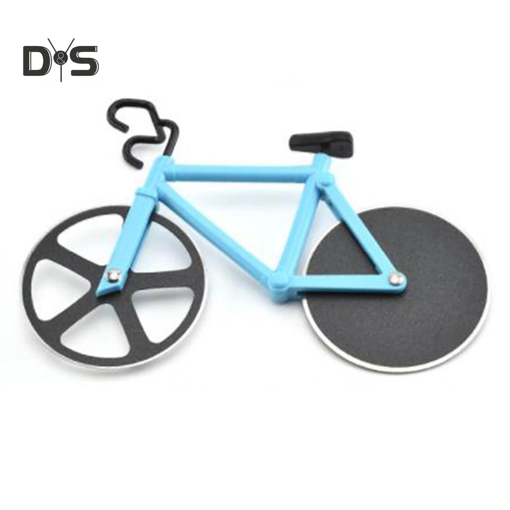 SW Yenilik Bisiklet Şekli Pizza Kesici Çift Tekerlekli Dilimleme Mutfak Ev Dekor Aracı