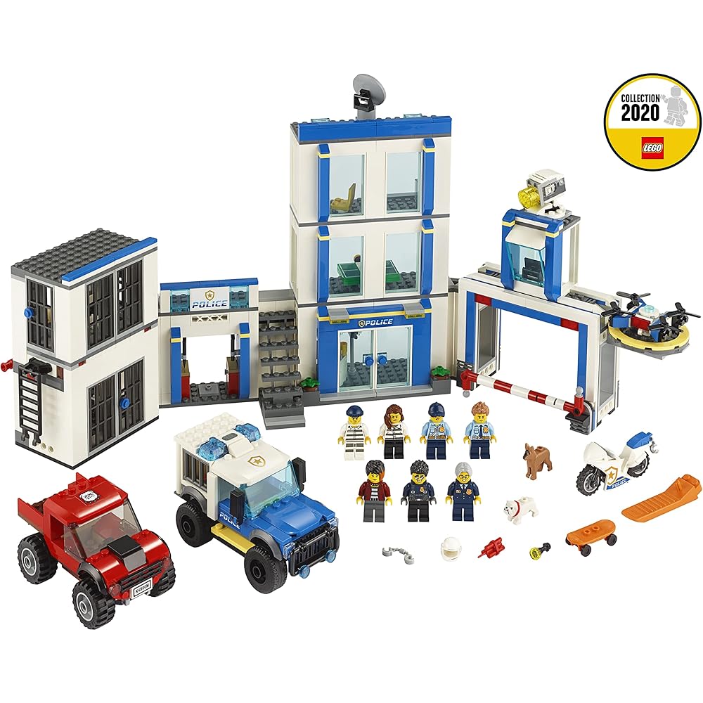 LEGO City Police Station 60246 Building Set with Minifigures and Accessories for Creative Play
