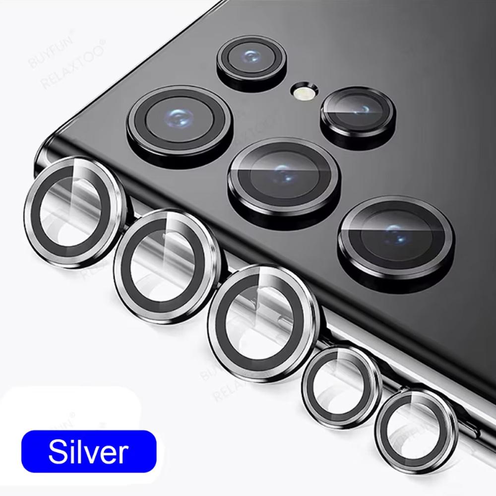

S25Ultra Защита камеры из сплава для Samsung Galaxy S25 Ultra Plus 5G Стекло камеры Металлическое кольцо задней линзы S25Plus S 25 Ultra Plus For S25 (3pcs) серебряный