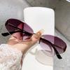 Retro Frameless Oval Concave Design Y2k Personalized Sunglasses Trendy Uv Resistant Street Pography Sunglasses 5