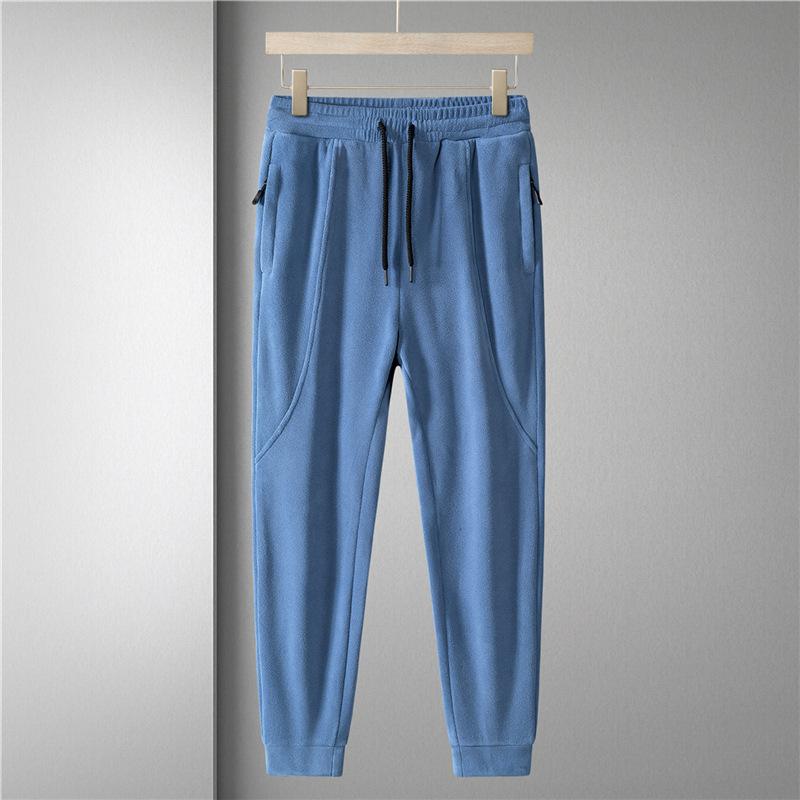 

Толстые флисовые брюки мужские осенне-зимние нового стиля из австрийского флиса, теплые брюки из флиса серебристой лисы, мужские повседневные брюки, мужские брюки больших размеров 8XL синий