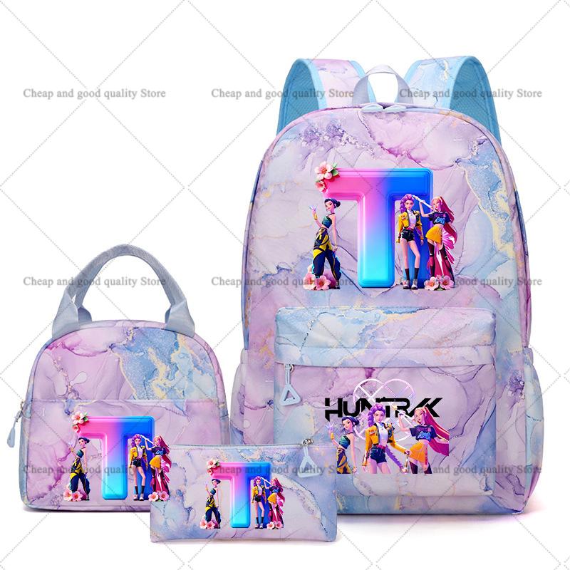 3PCS KPop Demon Hunters Backpack Lunch Bag Set School Bag Pencil Case Girl Back To School Perfect Gift Leisure Mochila Teens Travel Bags