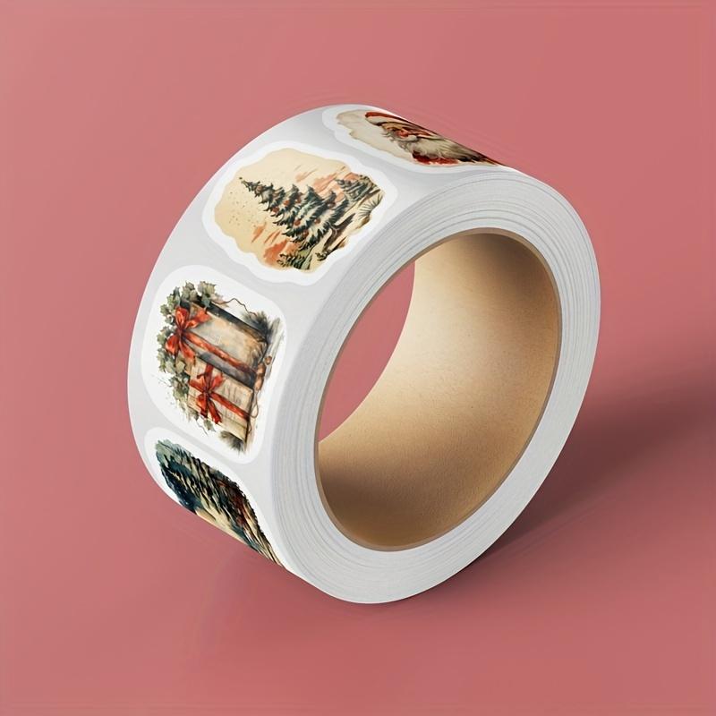 250pcs Vintage Christmas Stickers Self Adhesive Gift Wrapping Card Scrapbooking Christmas Tree Decoration Festive Craft Supplies