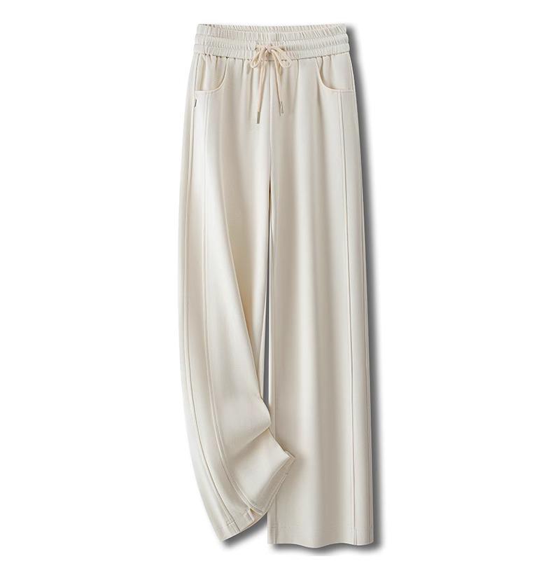 Women's Autumn/Winter 2024 Thick Elastic Waist Wide-Leg Pants