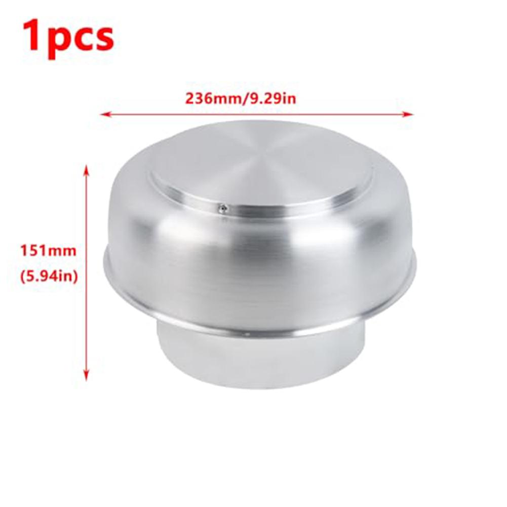 Roof Hood Aluminum Chimney Cap 5.24 Round Roof Vent, Easy To Install Prevent Water Infiltration And Block Debris 23x23x15cm