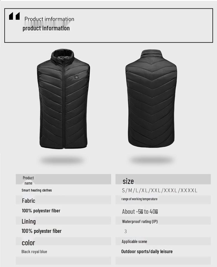 9-Zone USB Heated Vest: Unisex Electric Smart Heating Cotton Apparel