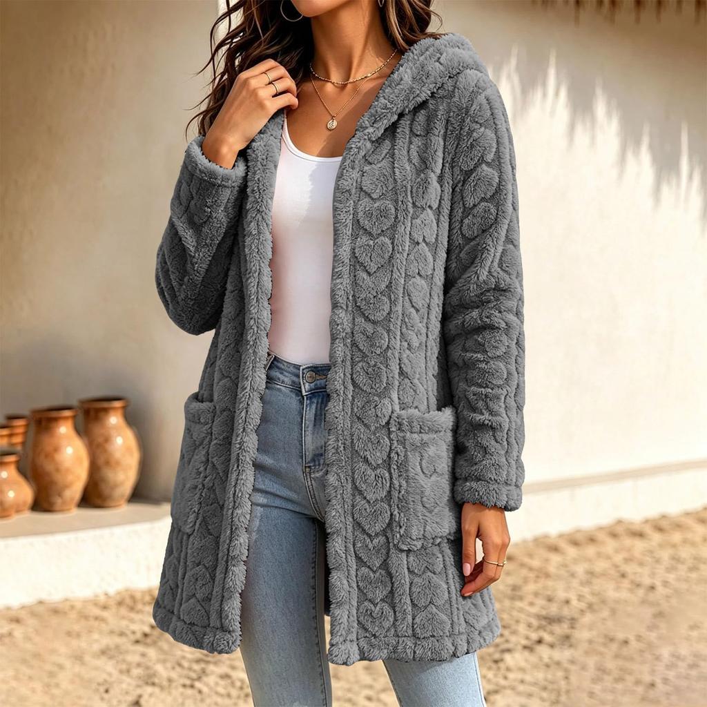 Women's Double-Sided Long Coat, Cute Casual Outerwear for Fall and Winter
