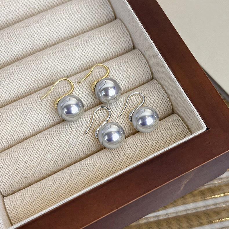 Akoya Gray Pearl & High Heel Ear Hook Earrings for Women - French Classic Austrian Design