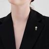 Women Brooch Blue Faux Crystal Jellyfish Shape Lapel Pin Suits Coats Bags Scarves Badge Versatile Accessory