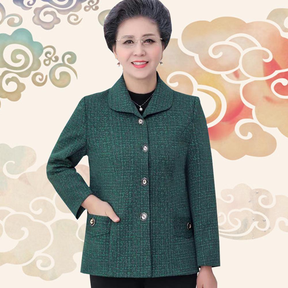 Fashionable Maternity Wear: Stylish Autumn and Spring Jacket for Middle-Aged & Elderly Women with Hot Stamping Design