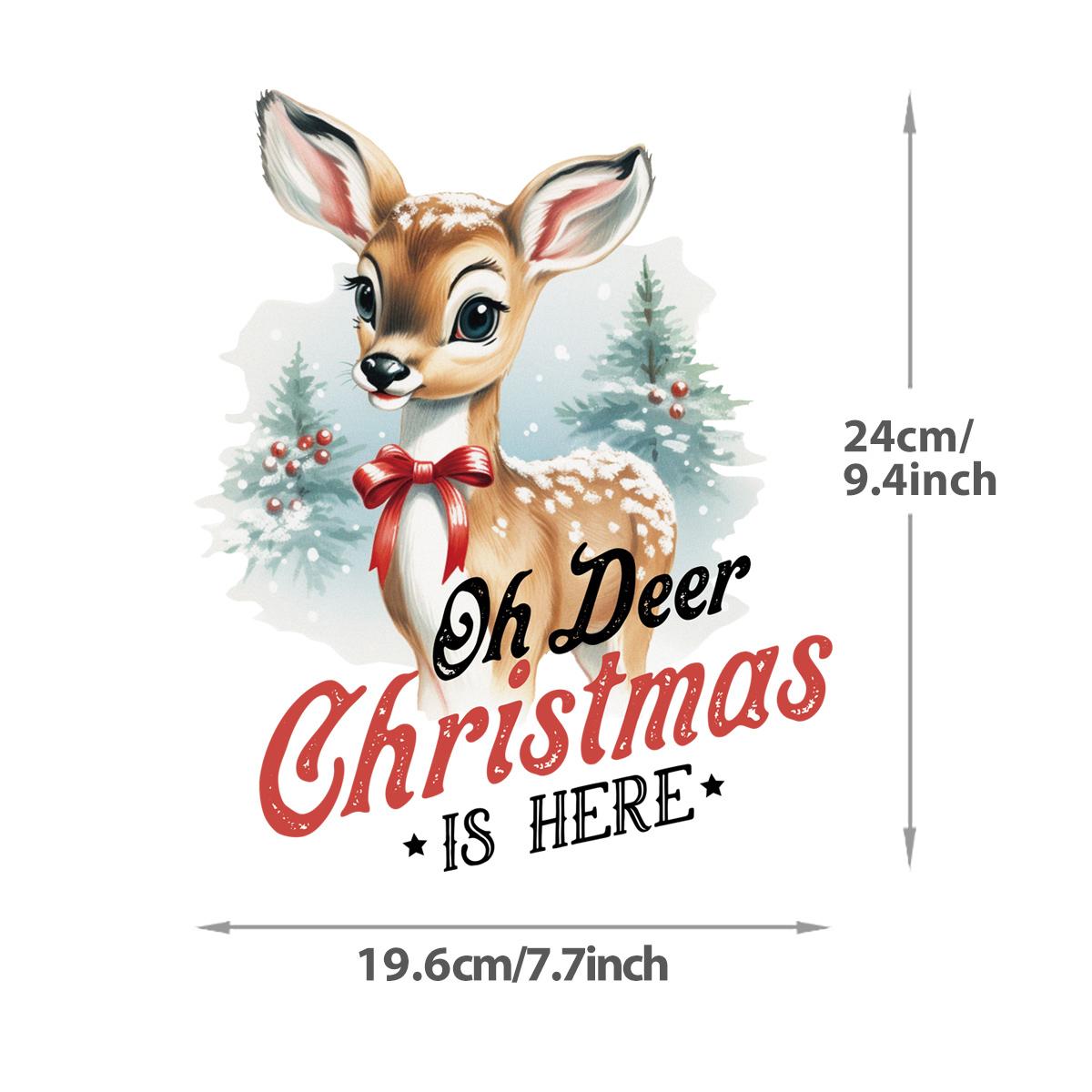 

Рождественские нашивки на одежду Праздничные наклейки A-Level Моющиеся толстовки с капюшоном Топы Виниловые термопрессы DIY Наклейка на одежду Милый олень