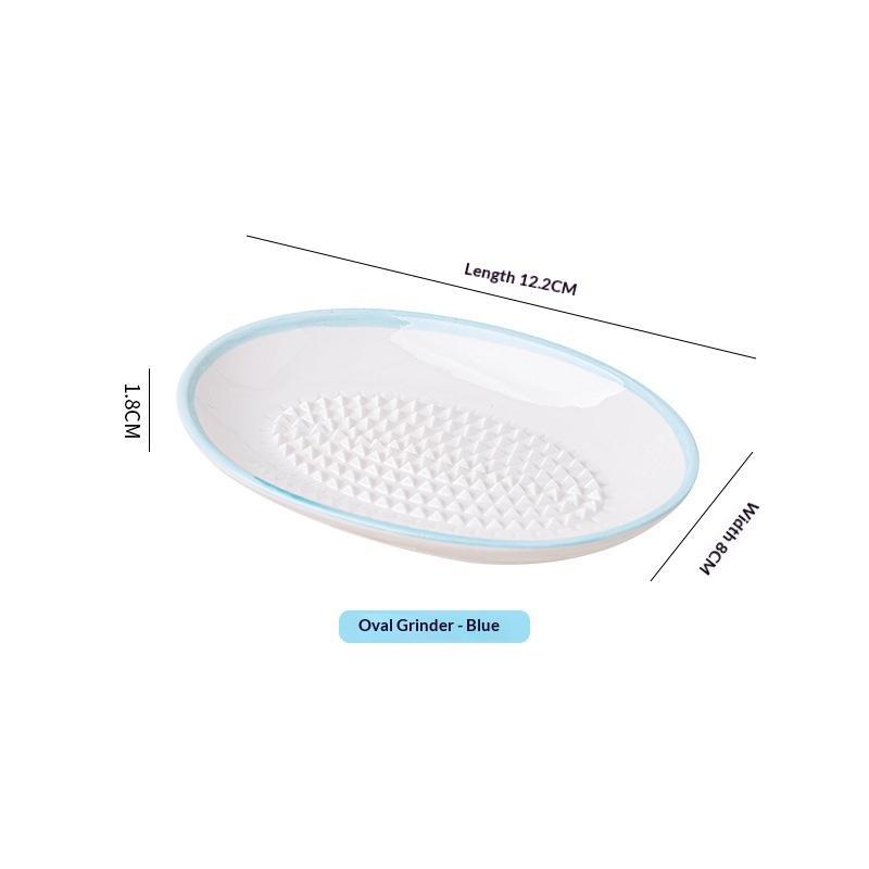 Piatto Grattugia per Aglio in Ceramica Stile Giapponese Lavabile in Lavastoviglie Porcellana per Uso Alimentare Grattugia per Zenzero Wasabi per Pulizia Facile
