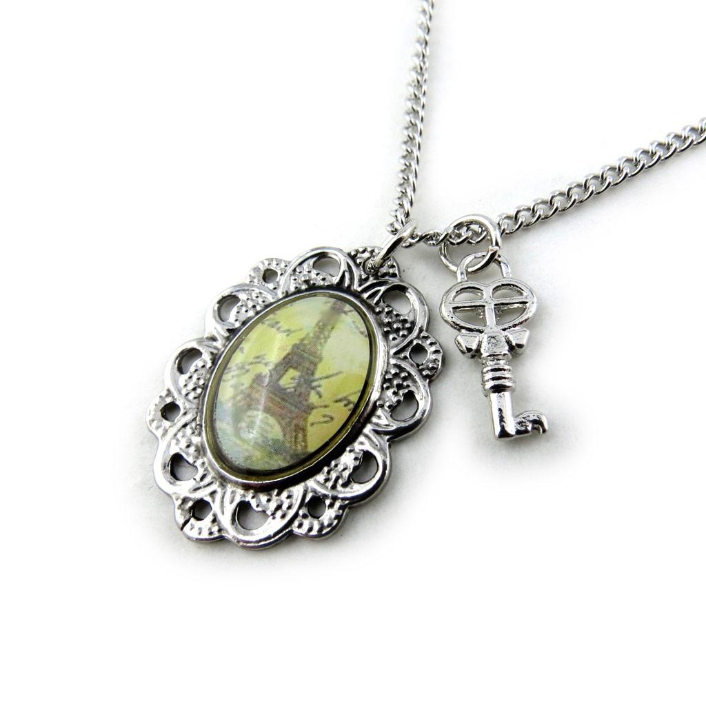 Les Trésors De Lily [N1663] - Designer Necklace 'Eiffel Tower' Yellow Brown Silver