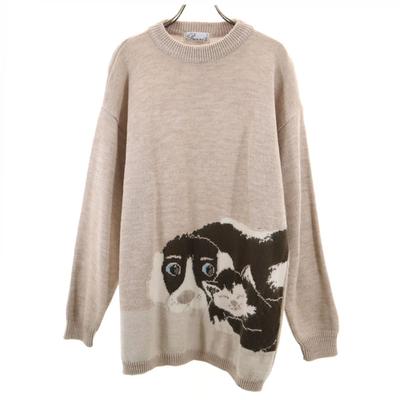 Prixxi 80s 90s Made In Italy Old Long Sleeve Sweater Beige Knit Women Used