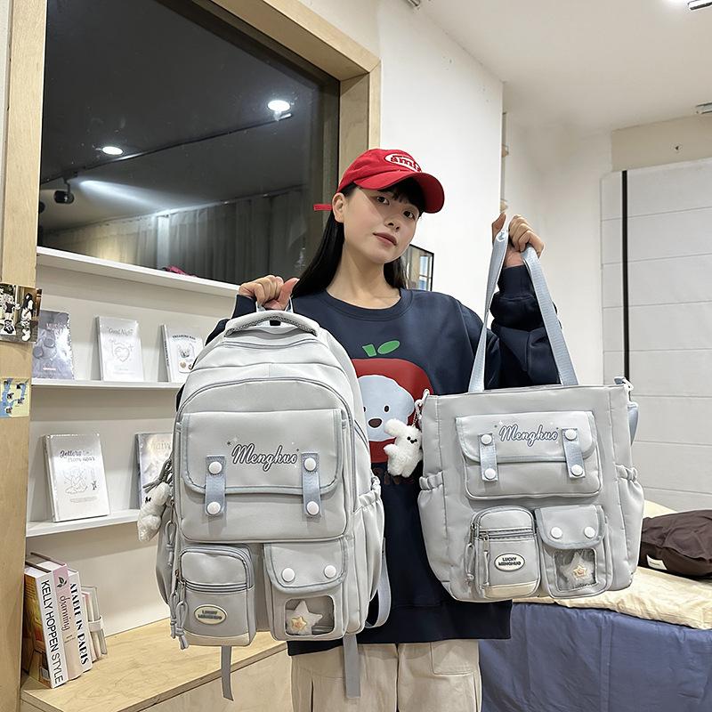 College Cute Large Capacity Middle And High School Students Computer School Bag Casual Versatile Backpack Commuting Sweet Makeup Bag