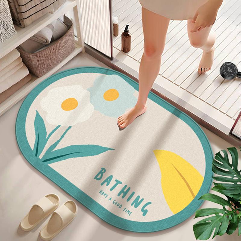 Water-absorbing and Non-slip Bathroom Floor Mat, Diatom Mud Floor Mat At the Door of the Bathroom, Kitchen Entry