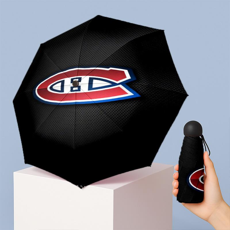 Montreal Canadiens Printed 5?Fold Mini Umbrella 8?Rib Windproof Compact Umbrella For Women Pocket Carry