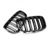 For 2011-2014 BMW F20 F21 1-Series M Look Kidney Grille Grill Gloss Black Twin Bar CAR Accessories QCYZR1