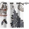 Flower Style Christmas Curtain Decoration Cartoon Santa Curtain Elk Snowman Christmas Tree Children's Room Decoration