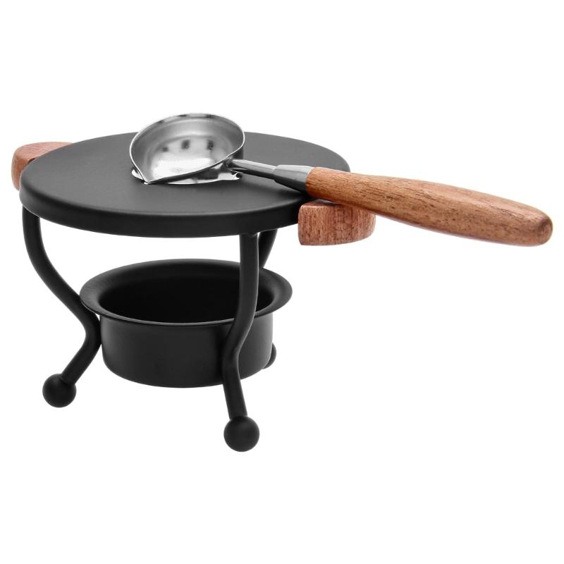 Печь для сургучной печати с ложкой Металлическая грелка для сургучной печати Горшки для плавления воска для плавления бусин сургуча 1