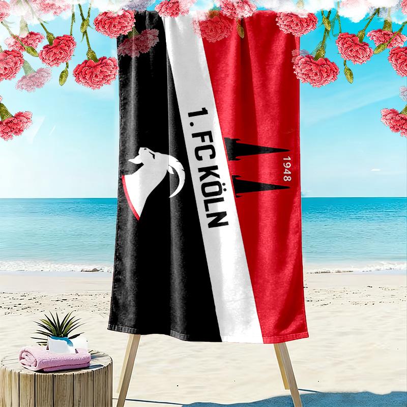 1. FC Köln Print Plážová osuška, Velká měkká rychleschnoucí osuška na pláž, kempování, plavání