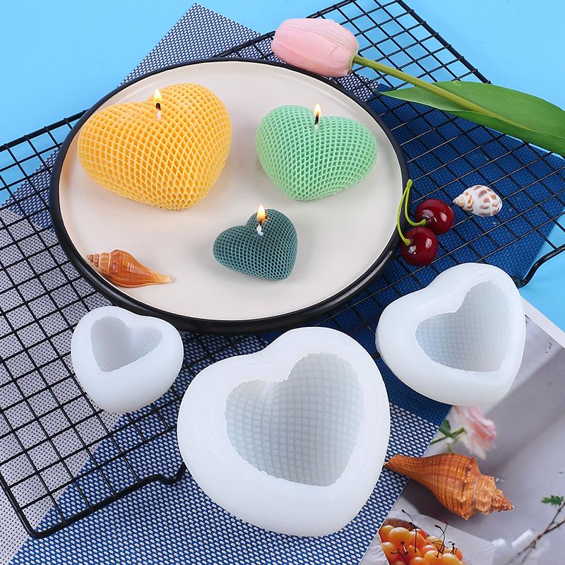 DIY 3D Heart-Shaped Silicone Mold for Valentine's Day Car Freshener, Candle, Squeeze Toy, and Decoration.