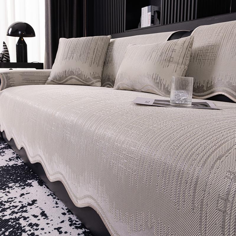 Irregular Ice Silk Sofa Cushion In Summer, Universal In All Seasons, Cool In Summer, Straight Row Non-Slip Sofa Cover Cool Cushion