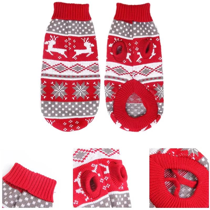 Winter Knitting Sweater For Small Medium Large Dogs, Dog Stripes Pullover Xmas Elk Big Dog Clothes Labrador Jumper Costume