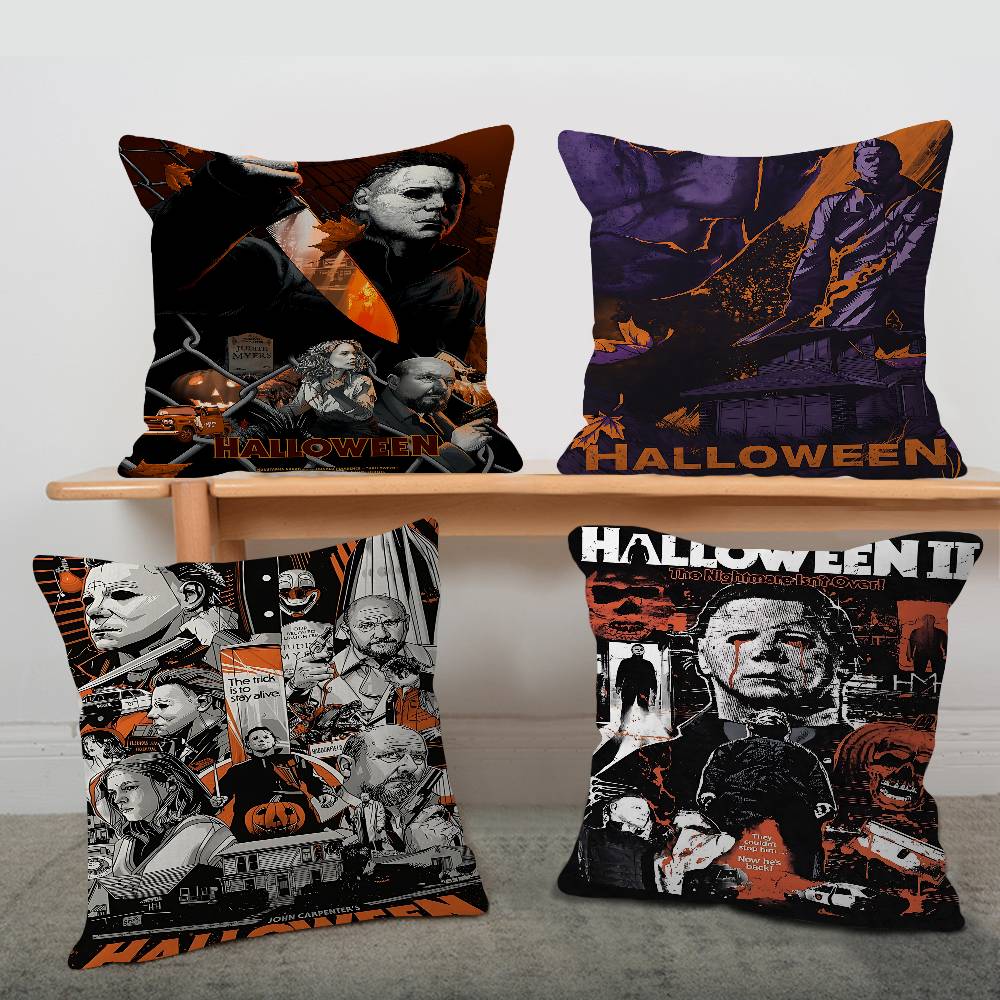Exquisite Ornaments Unisex Horror Movie M-Michael Myers Decorative Room Aesthetics Pillow Case Home Decor Bedroom Sofa Bed Couch Pillow Cover 45X45