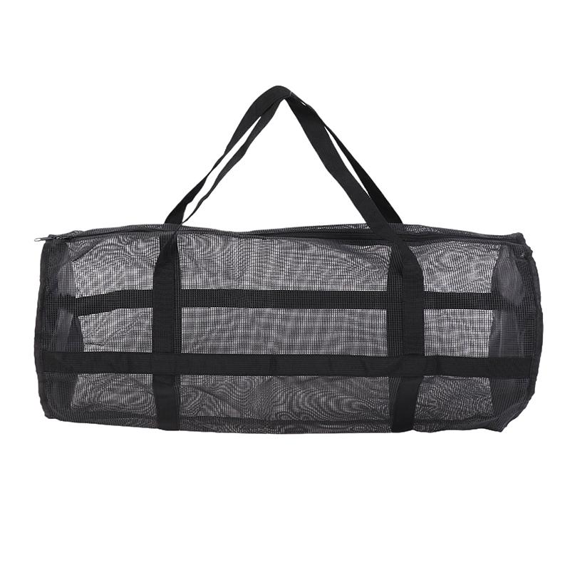 Black Yoga Pad Carrier Bag Basketball Volleyball Bag Sports Fitness Storage Bag Mesh Pilates And Bodybuilding Sports Bag