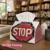 1pc, 2d Flat Printing, Tissue Box Retro Parking Sign Pattern Printed Tissue Box, Suitable for Home Gatherings, Car Decorationr, Decorative Tissue Stor