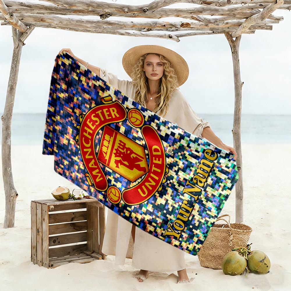 Manchester Personalized Text Beach Towel Super Soft Microfiber Quickdry Fabric Portable for SwimmingBeachCamping Travel Beach AccessoriesGym
