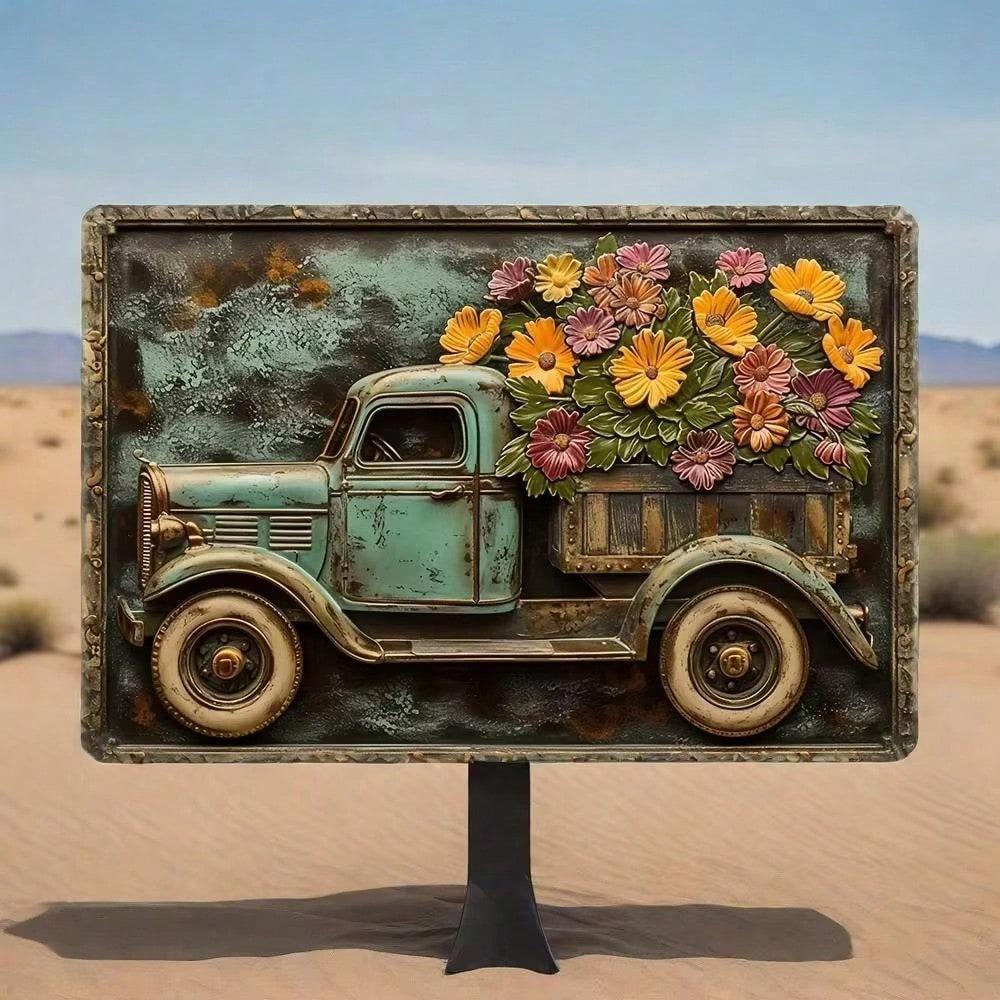 

Vintage Truck Flower Metal Sign Retro Wall Decor Garage Man Cave Cafe Bar Art 20x30 різнокольоровий