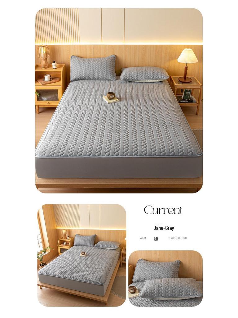 Embroidered Quilted Non-Slip Mattress Protector for Simmons - Single Thickened Sheet