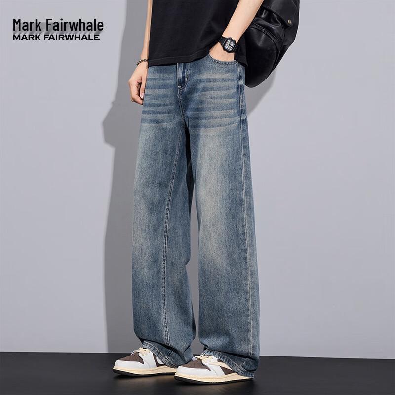 MARK FAIRWHALE Men's Loose Straight-Leg Jeans
