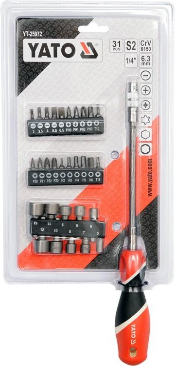 Flexible screwdriver with interchangeable bits YT-25972 YATO