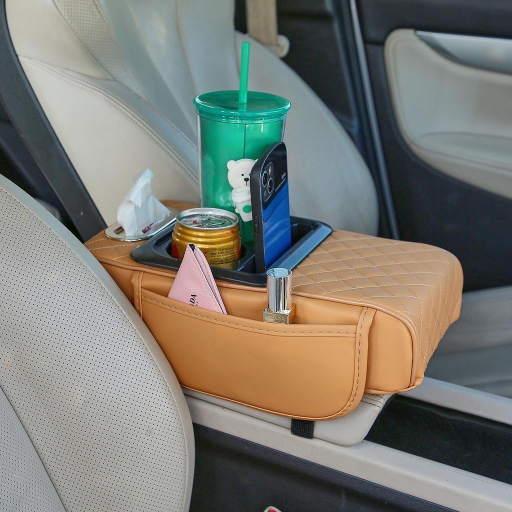 Car Armrest Box Universal Storage Bag Car Center Console Cushion Elbow Cushion Armrest Pad Multi Function Car Accessories