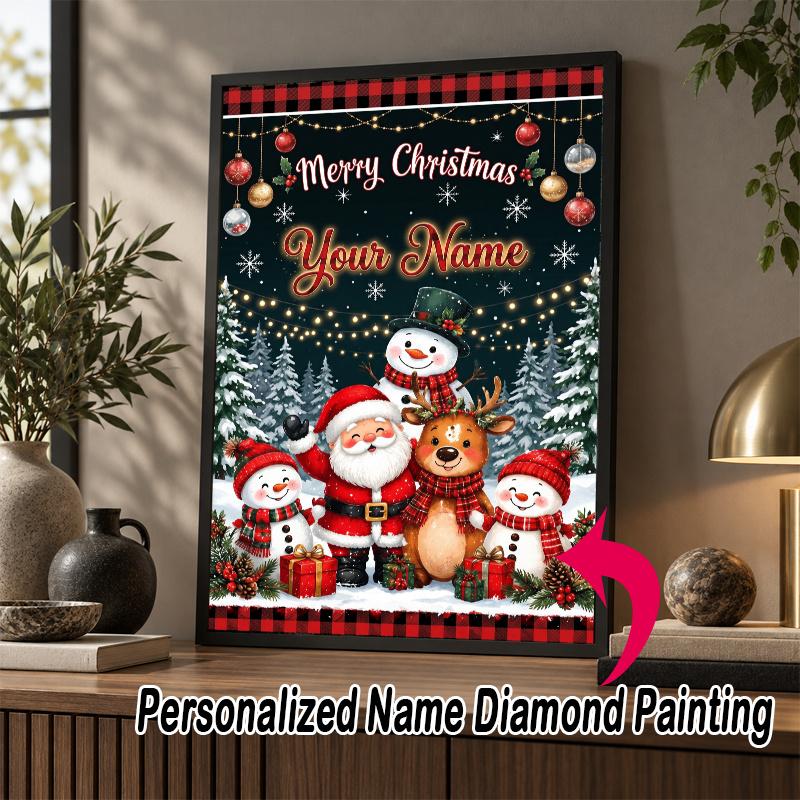 Custom Name Christmas 5D Diamond Painting Personalized Full Drill Diamond Art Kit Gift
