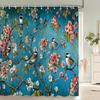 Chinese Style Flower Bird Shower Curtains Waterproof Bathroom   Curtain 3d Printed Fabric With Hooks Decoration Shower Curtain