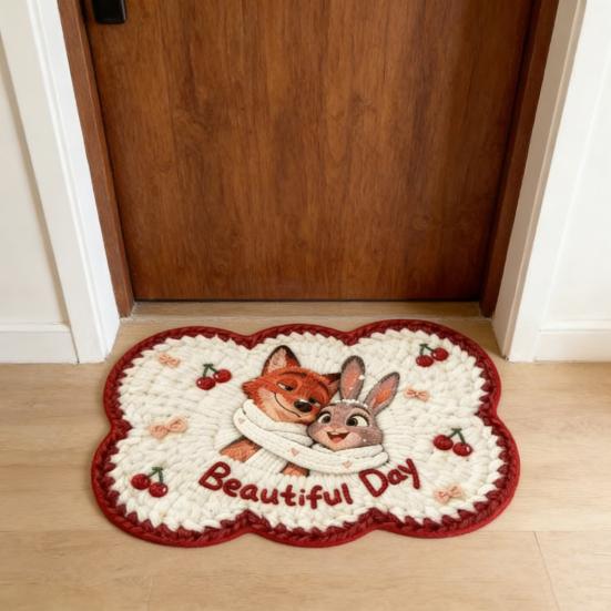 Tapis de sol en terre de diatomées, séchage rapide et absorbant, tapis de salle de bain antidérapant à motif dessin animé, tapis d'entrée pour salle de bain, cuisine, chambre