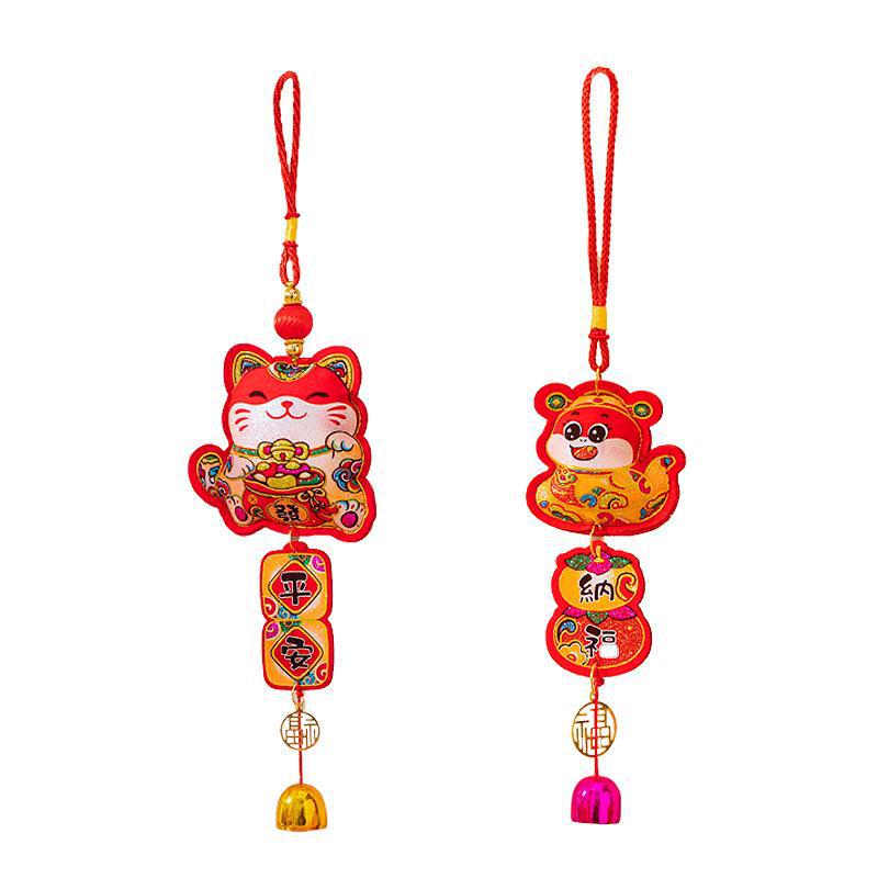 Pandantiv Festivalul de Primăvară Anul Șarpelui 2025 - Clopoțel de vânt Zeul Bogăției Fu pentru decorarea de Anul Nou în scena sufrageriei.