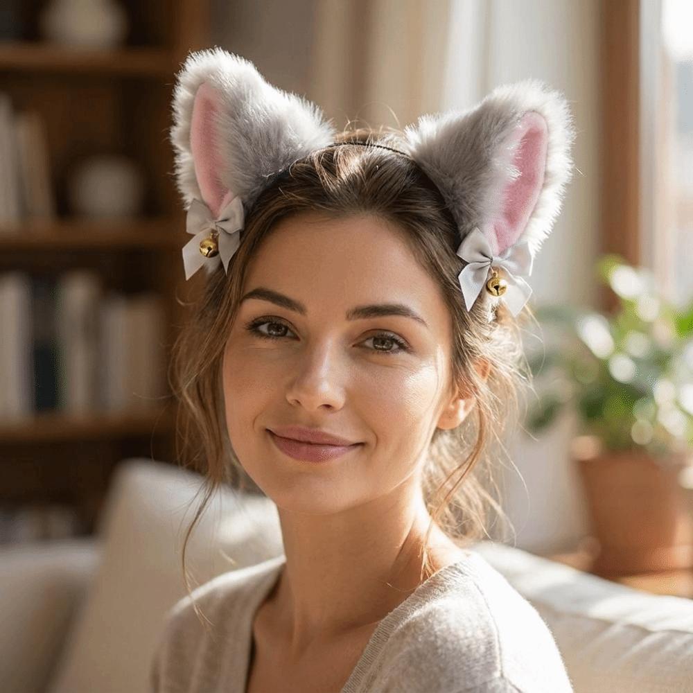 Hair Accessory Furry Cat Ear Headband Realistic Sweet Cosplay Hair Hoop Funny Reusable Lolita Ears Headwear Cosplay