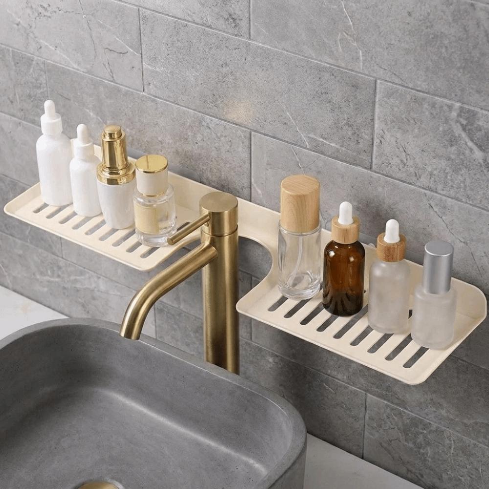 Plastic U Shaped Countertop Storage Rack Water Drainage Bathroom Storage Rack Sink Shelf Bathroom