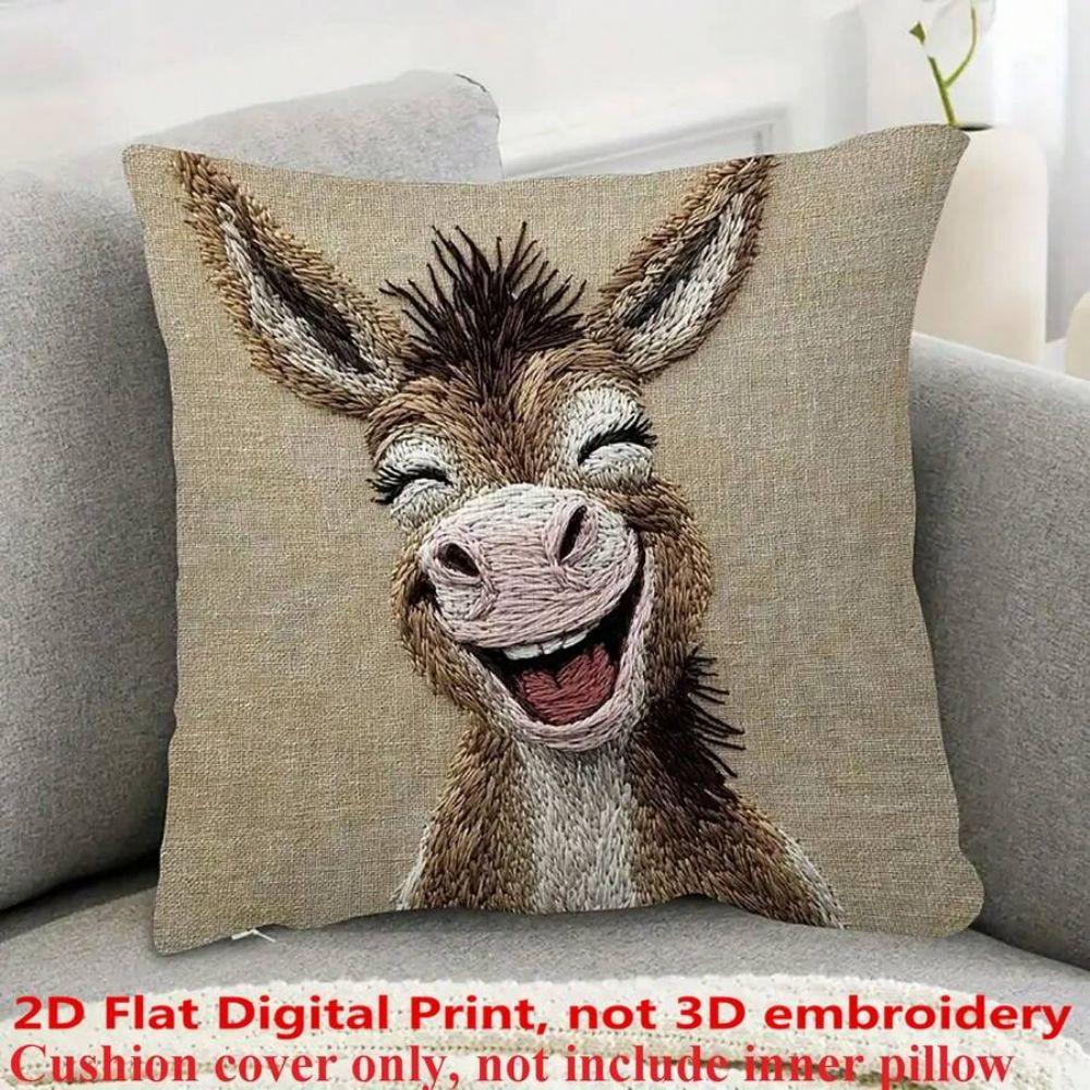 VIKAMA Kunstborduurwerk Dierenprint Kussenhoes Woonkamer Bank Kussenhoes Slaapkamer Hoofdeinde Kussensloop Home Decor 40x40cm
