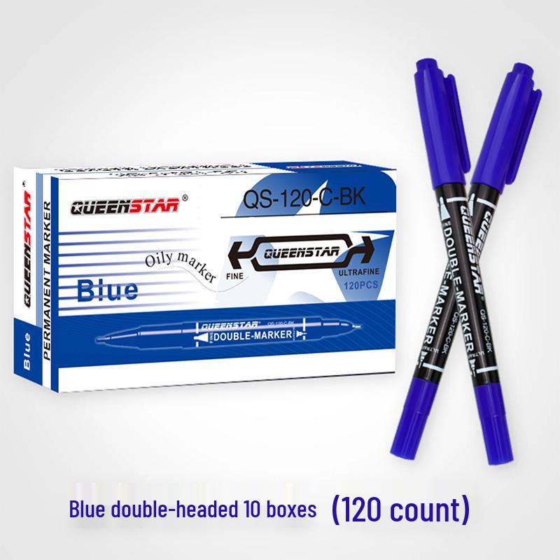 Compact Double-Ended Oil-Based Marker Pen Set - Black, Blue, Red Fine Liner, Quick-Drying & Fade-Resistant for Art & Painting